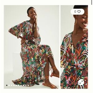 Anthropologie Farm Rio Wrap Maxi Dress